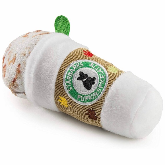 3/$15 Starbarks Coffee Pumpkin Spice Latte Dog Toy - Picture 2 of 8